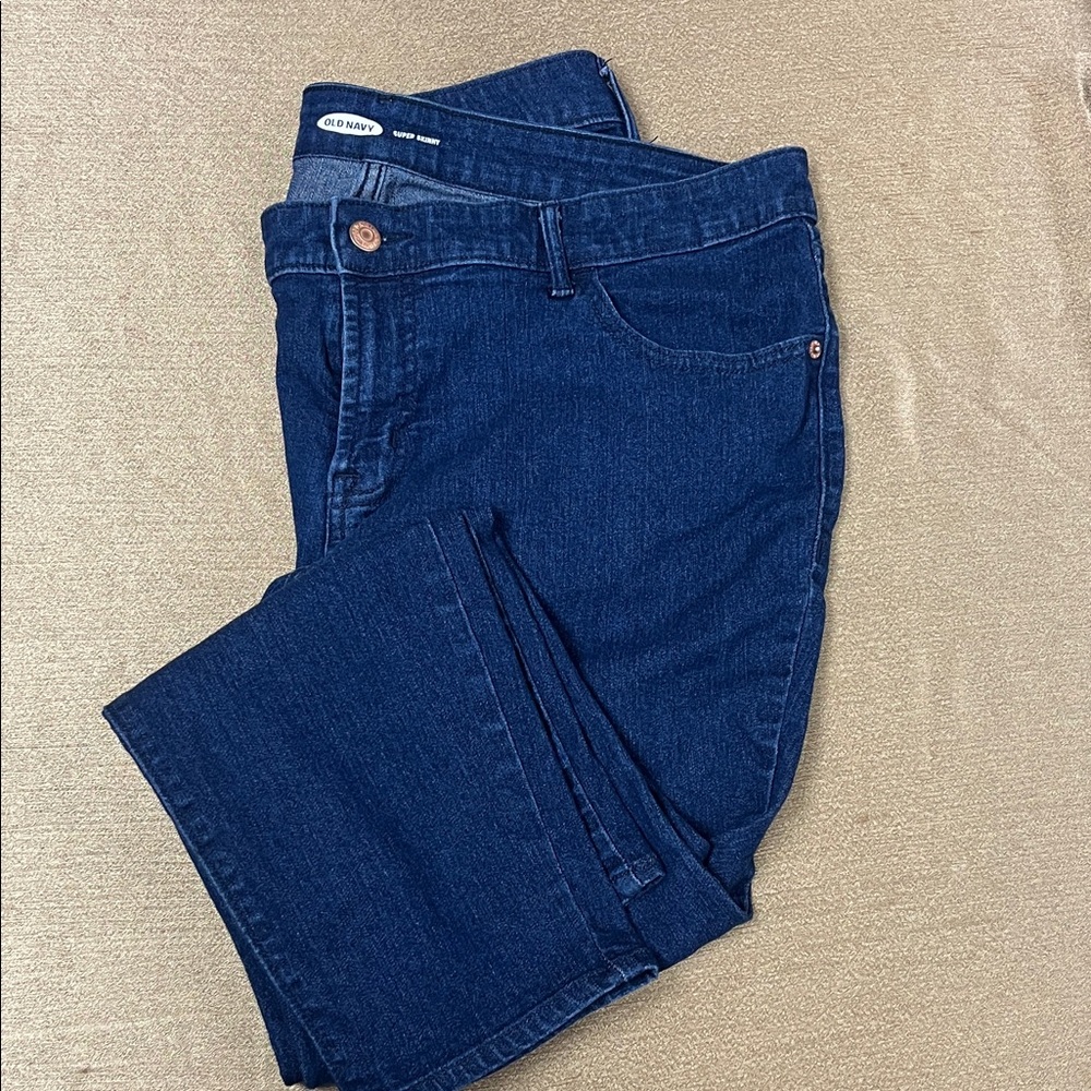 Old Navy Women's Dark Blue Straight Leg Jeans